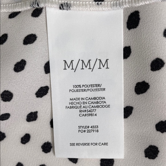 CAbi Style 4553 Black and White Polka Dot Blouse - Picture 3 of 6